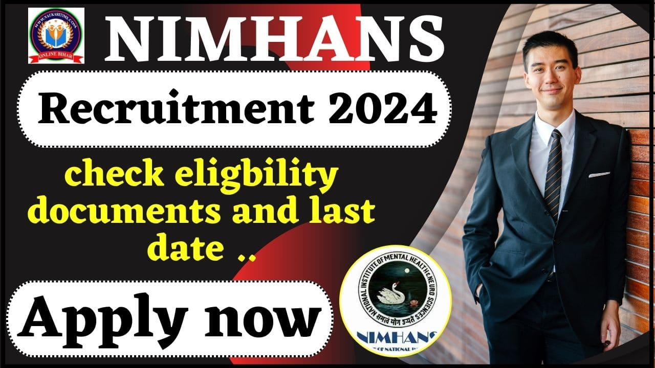 NIMHANS Recruitment 2024 Walk In Interview For 19 Junior Research