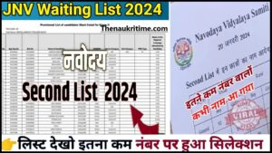 Navodaya Vidyalaya Waiting List 2024