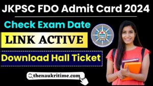 JKPSC FDO Admit Card Date
