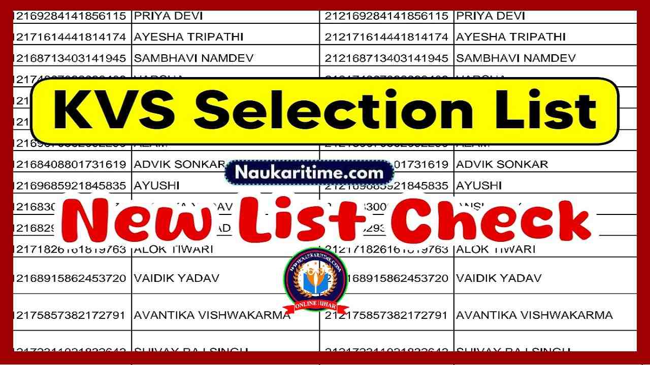 Kvs 3rd Selection List 2024 Class 1st Merit List Name Check The Naukri Time 1437